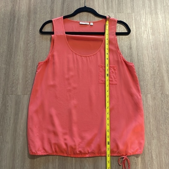Halogen Women’s Tank Top Medium Pink 100% Silk Lightweight Tie Waist Coastal - Picture 10 of 11